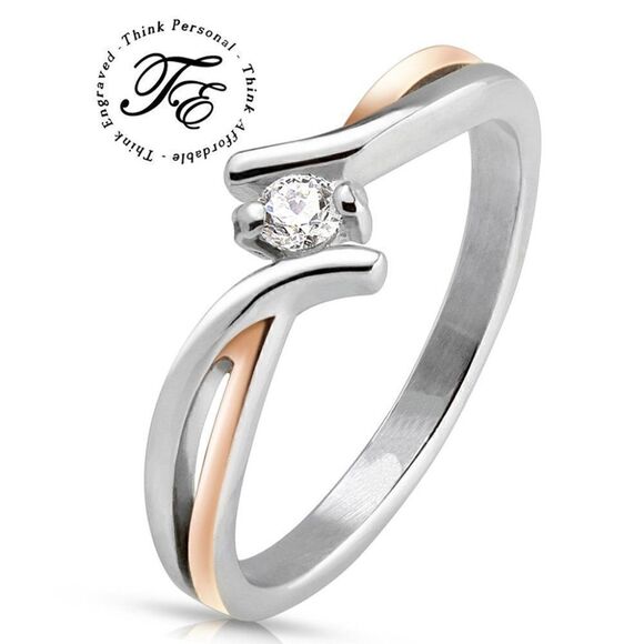 Women's Rose Gold Twist Wedding Ring - Gold Twist Engagement Ring For Girl's - Picture 1 of 8